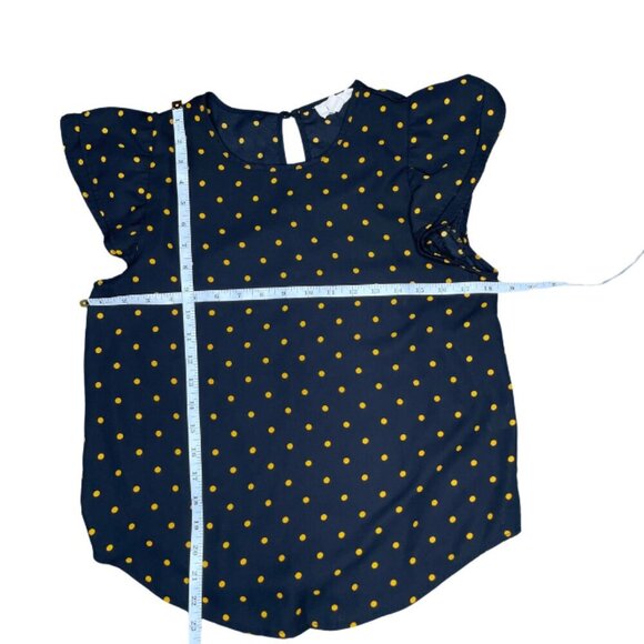 No Frills Los Angeles Polka Dot Buttterfly Sleeve Blouse Retro Office S - Picture 4 of 6